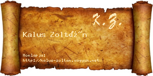 Kalus Zoltán névjegykártya
