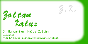 zoltan kalus business card